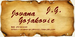 Jovana Gojaković vizit kartica